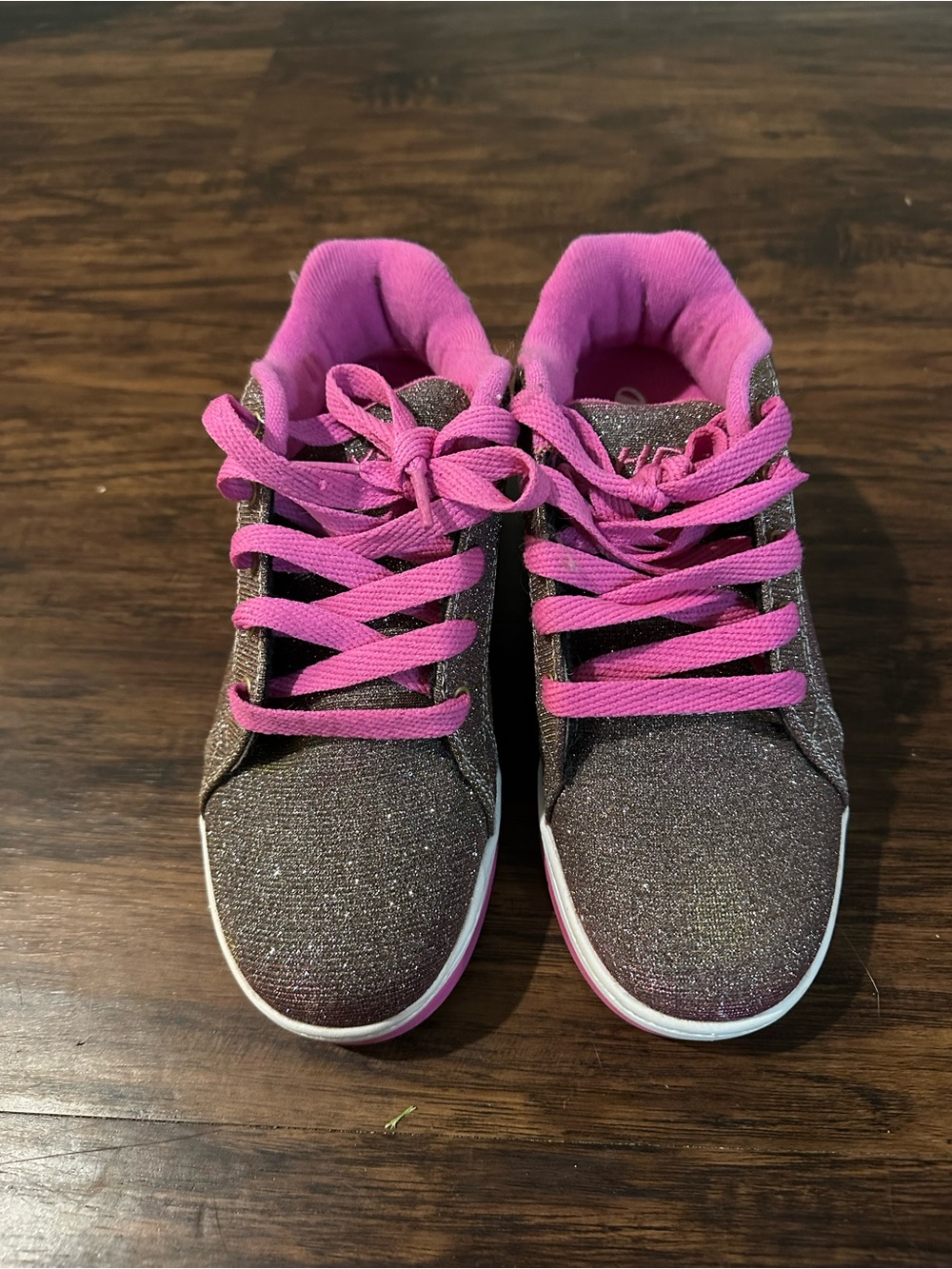 Heelys Brown Glitter Sneakers with Pink Accents